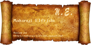 Makonyi Elfrida névjegykártya